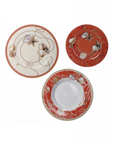 VAJILLA 18PZ CORALINE PORCELANA