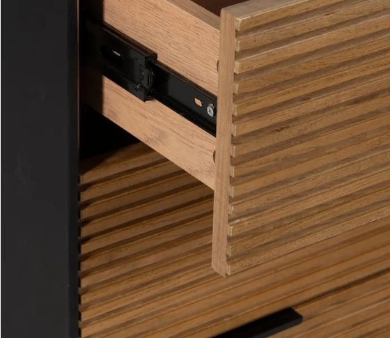 COMODA NEGRA NATURAL 104X40X81,50