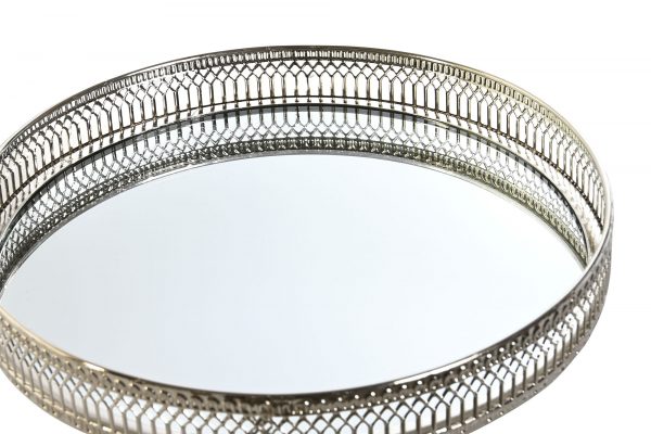 BANDEJA ESPEJO METAL 24X15X4