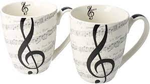 MUGX2 I LOVE MUSIC  BONE CHINA