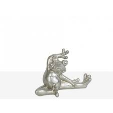 FIGURA RANA RESINA PLATEADO GYM