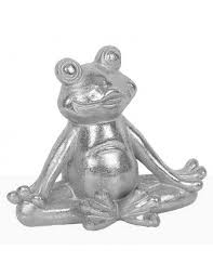 FIGURA RANA RESINA PLATEADO PILATES