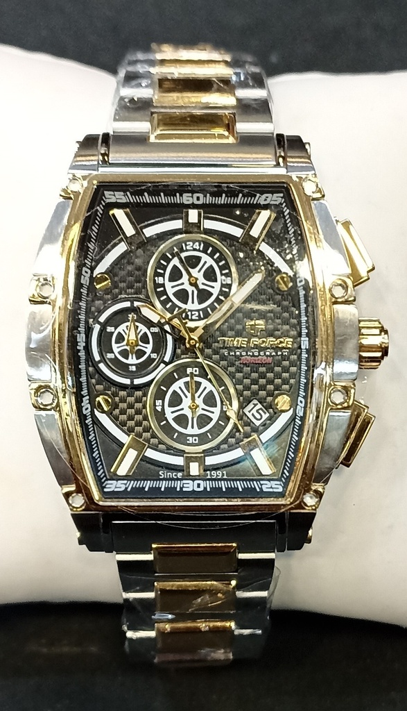 RELOJ TIME FORCE HORIZON BICOLOR NEGRO