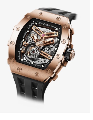 RELOJ TSAR BOMBA ROSA NEGRO