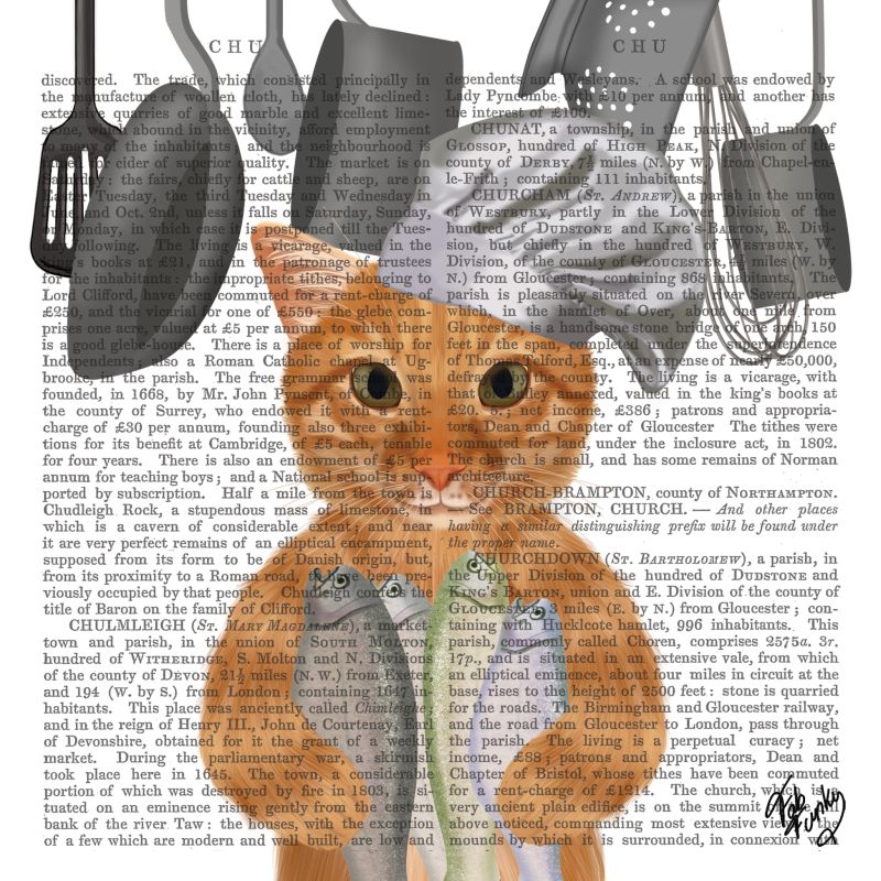 SERVILLETAS GATO CHEF 33X33