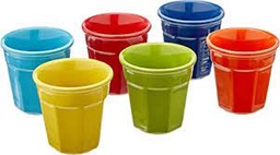 [22.BIA-Y0TZ500] TAZAS X6 OCTOGONALES COLORES