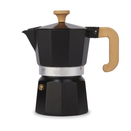 [395.LCVEN3CPBLKW] CAFETERA 3TZ NEGRA ASA MADERA